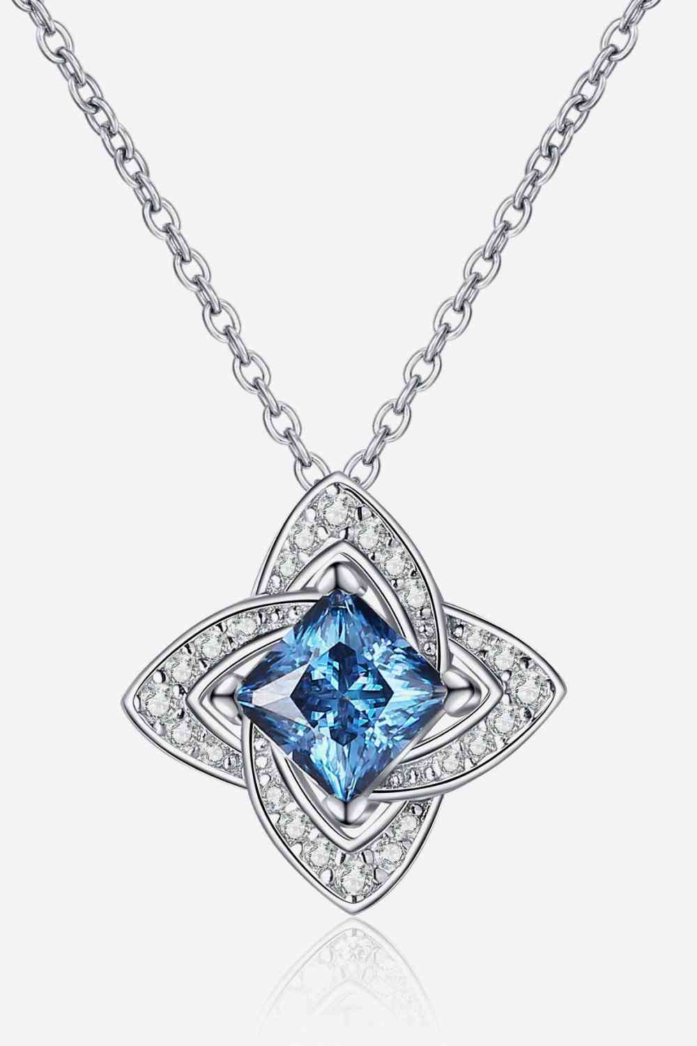 1 Carat Moissanite Floral Pendant Necklace