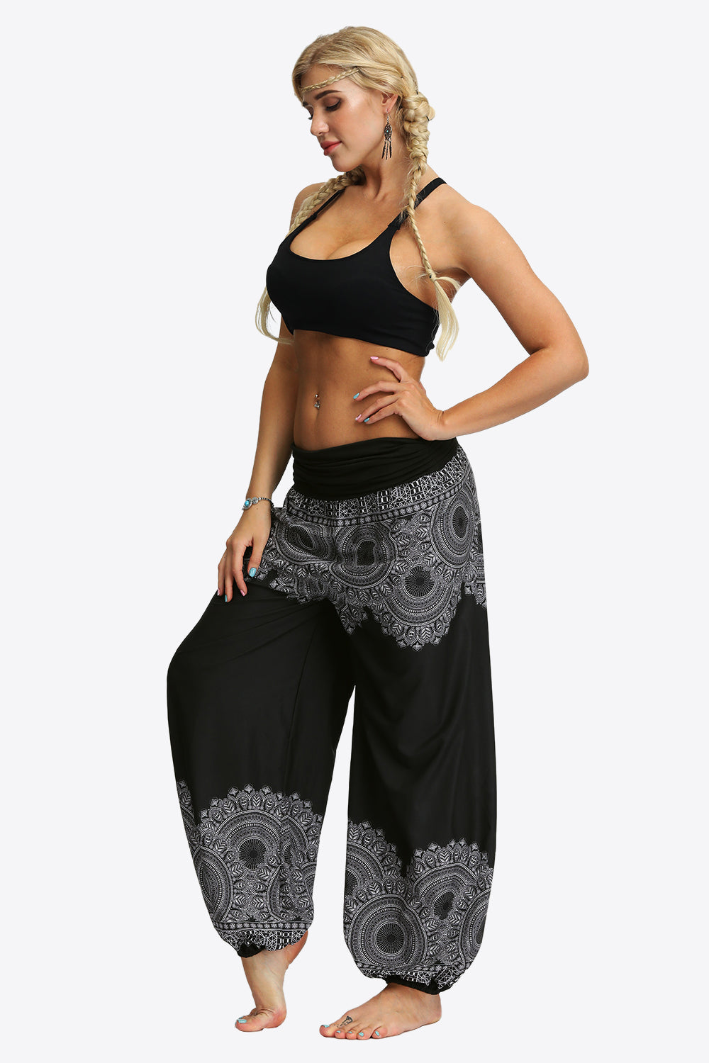 Oversized Printed Wide Leg Long Pants